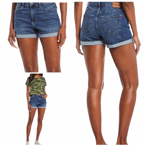 Calvin Klein Pants - Calvin Klein Jeans Mid Rise Roll Cuff Denim Shorts